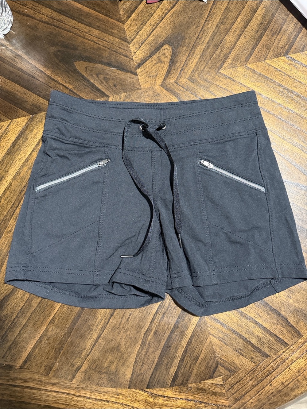 Athleta Black Zip Pocket with Back Pocket Shorts